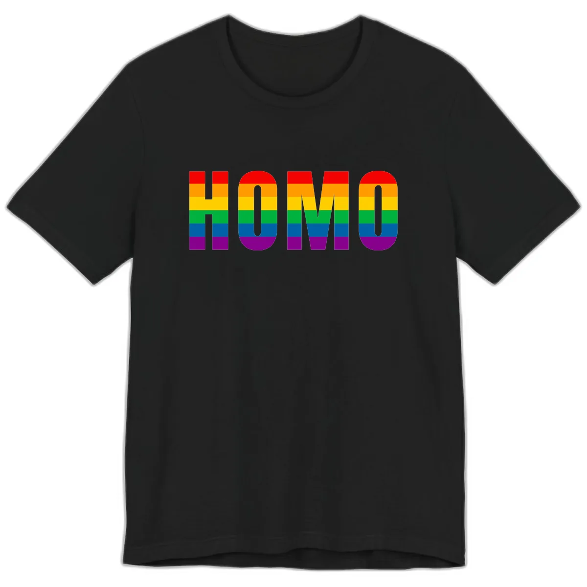 Rainbow Pride Numbers Design Premium T-Shirt in Black