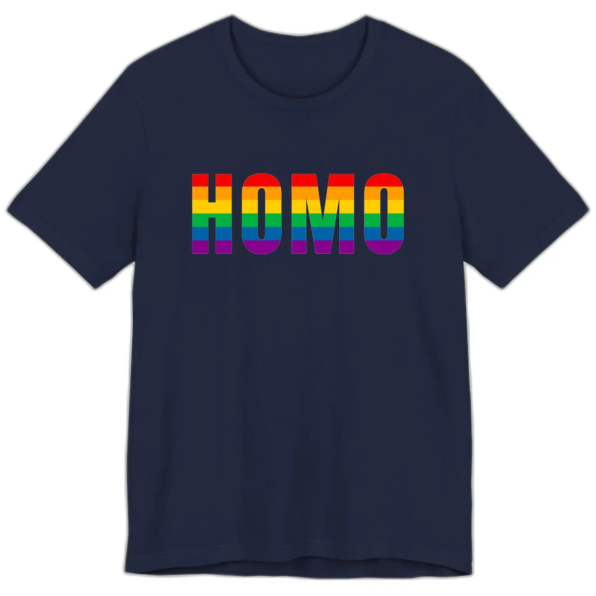 Rainbow Pride Numbers Design Premium T-Shirt in Navy