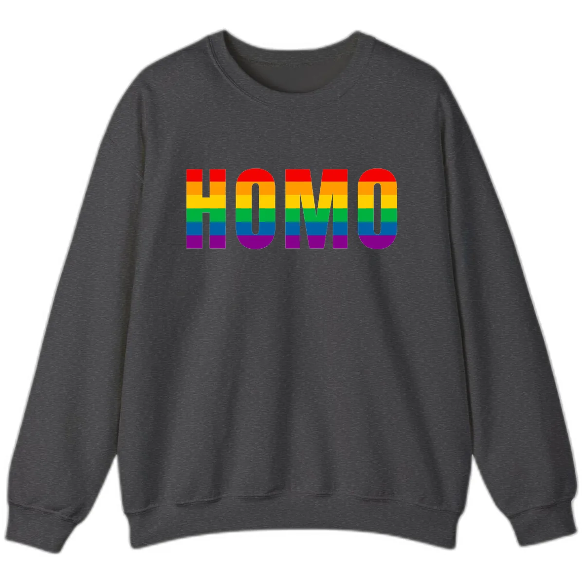 Rainbow Pride Numbers Design Sweatshirt in Dark Heather