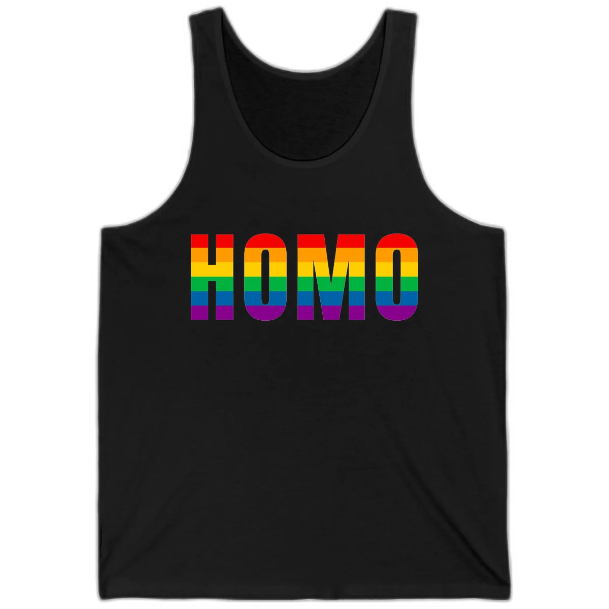 Rainbow Pride Numbers Design Tank in Black