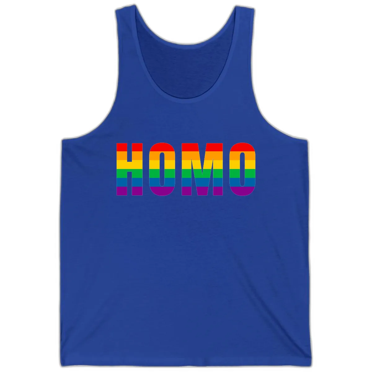 Rainbow Pride Numbers Design Tank in True Royal