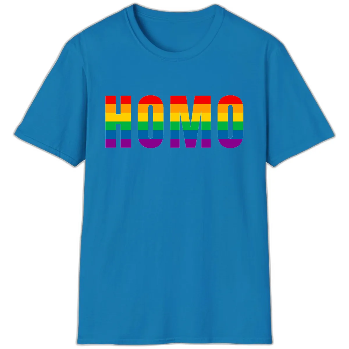 Rainbow Pride Numbers Design T-Shirt in Sapphire