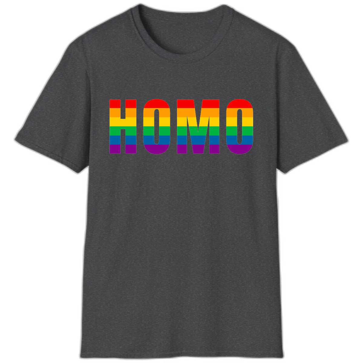 Rainbow Pride Numbers Design T-Shirt in Dark Heather