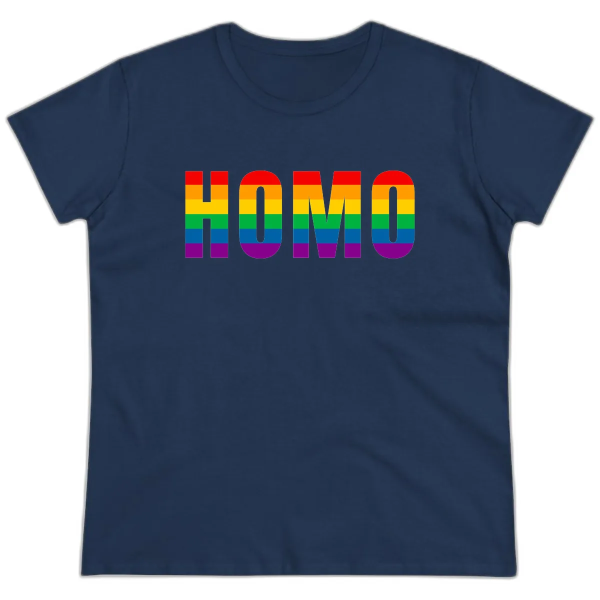 Love Is Love Rainbow Pride Ladies Tee in Navy