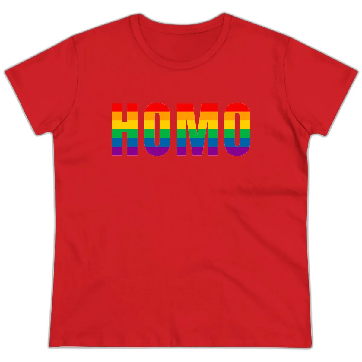 Love Is Love Rainbow Pride Ladies Tee in Red