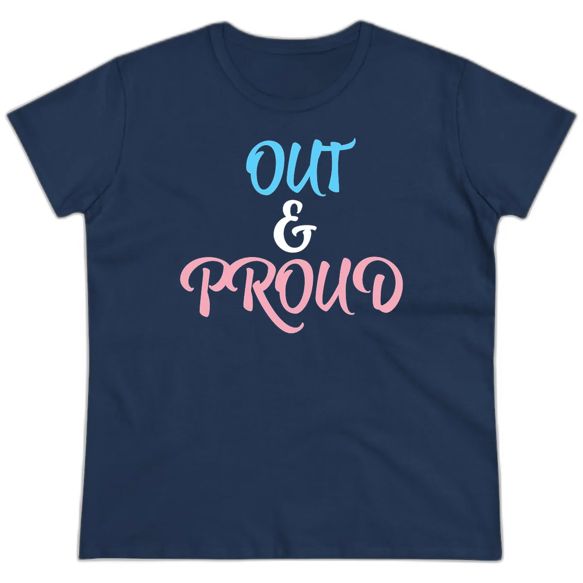 Out & Proud Ladies Tee in Navy