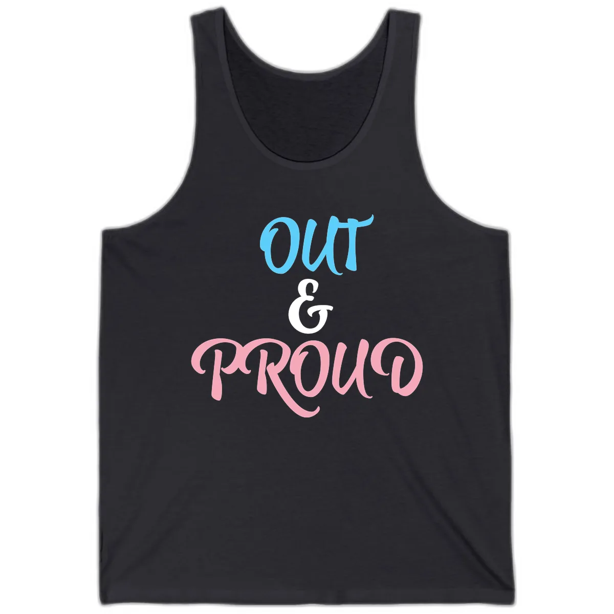 Out & Proud Tank in Dark Grey