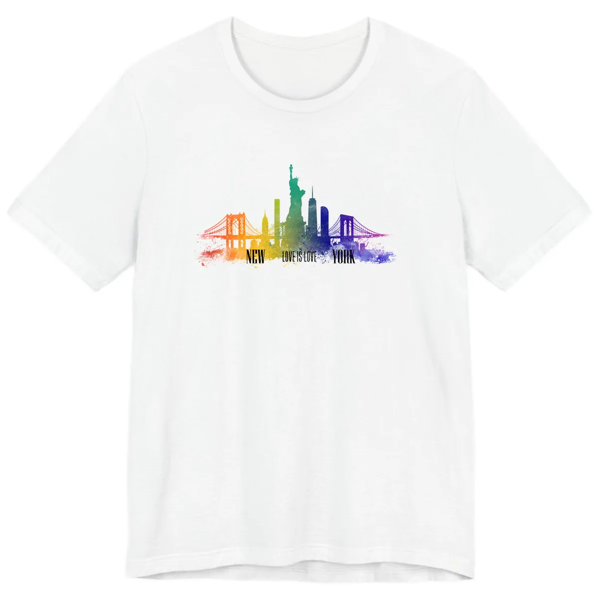 New York Love Is Love Pride Skyline Premium T-Shirt in White