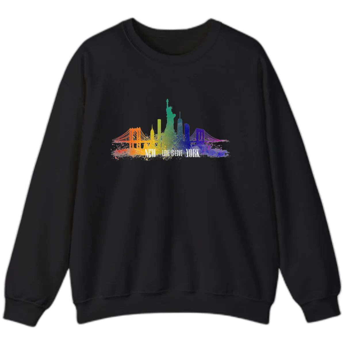New York Love Is Love Pride Skyline Sweatshirt in Black