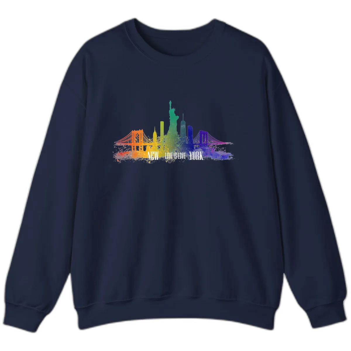New York Love Is Love Pride Skyline Sweatshirt in Navy