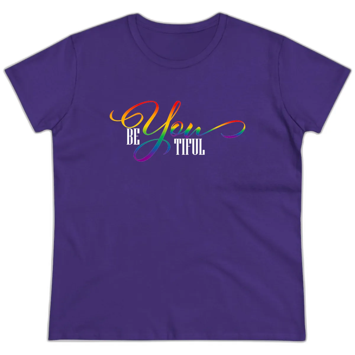 Be You Colorful Pride Design Ladies Tee in Purple