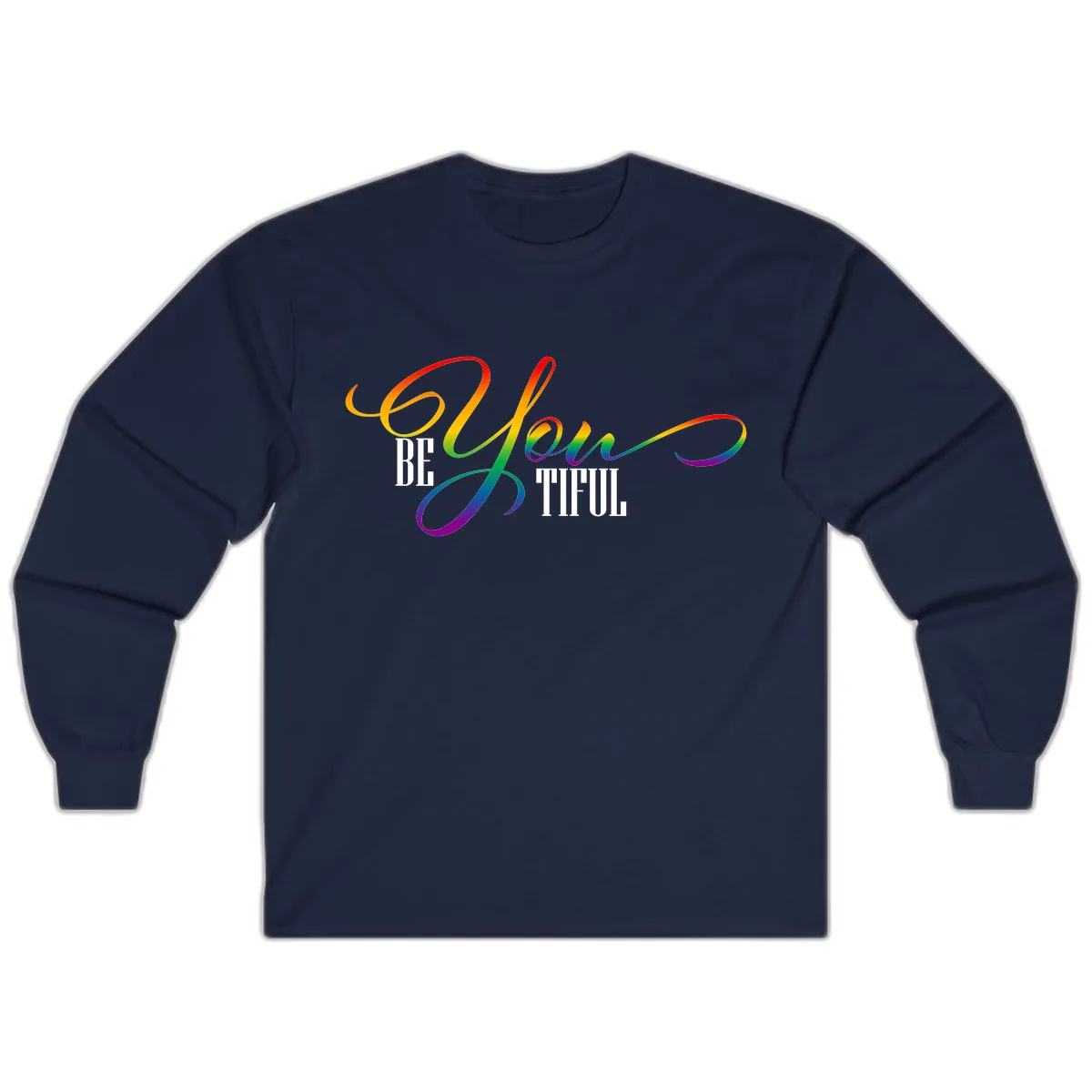 Be You Colorful Pride Design Long Sleeve in Navy