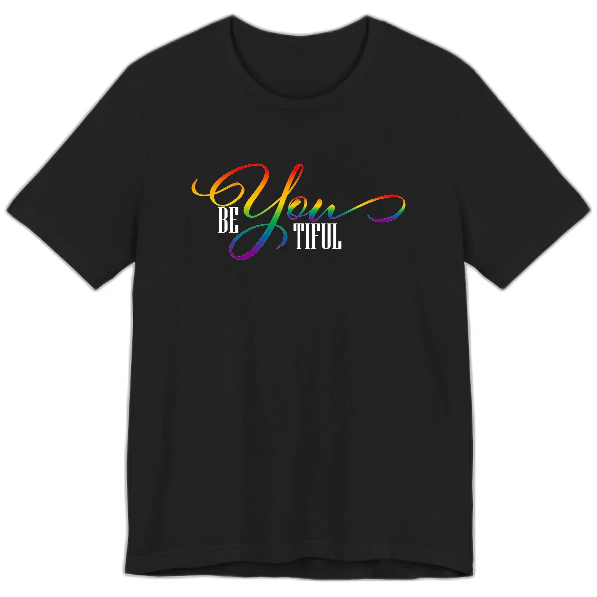 Be You Colorful Pride Design Premium T-Shirt in Black