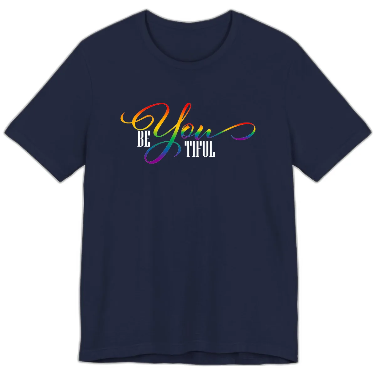 Be You Colorful Pride Design Premium T-Shirt in Navy