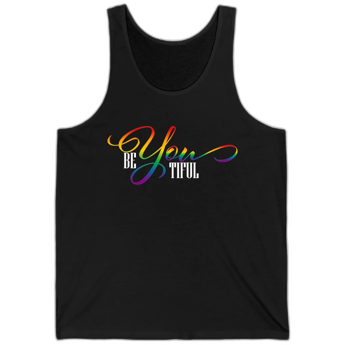 Be You Colorful Pride Design Tank in Black