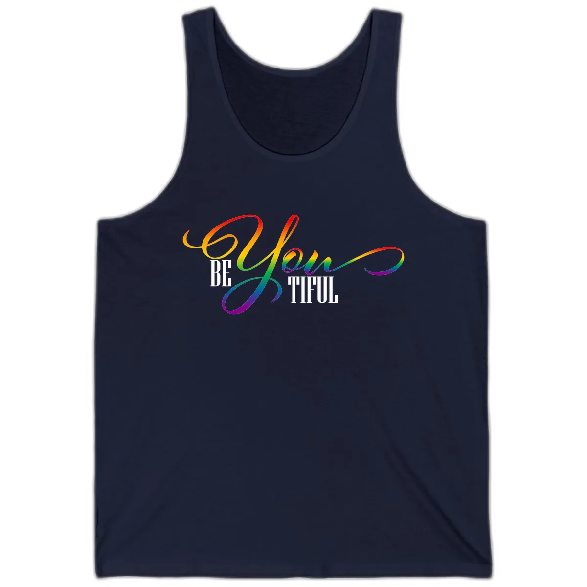 Be You Colorful Pride Design Tank in Navy