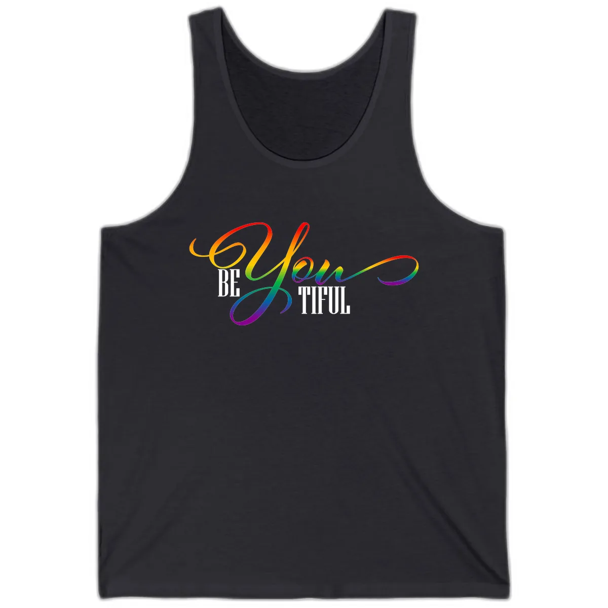 Be You Colorful Pride Design Tank in Dark Grey