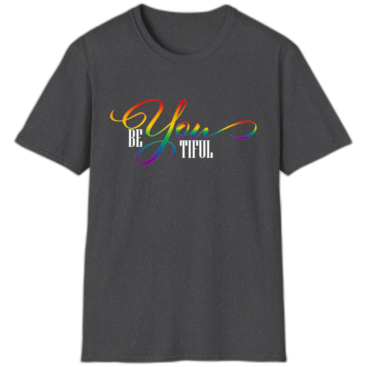 Be You Colorful Pride Design T-Shirt in Dark Heather