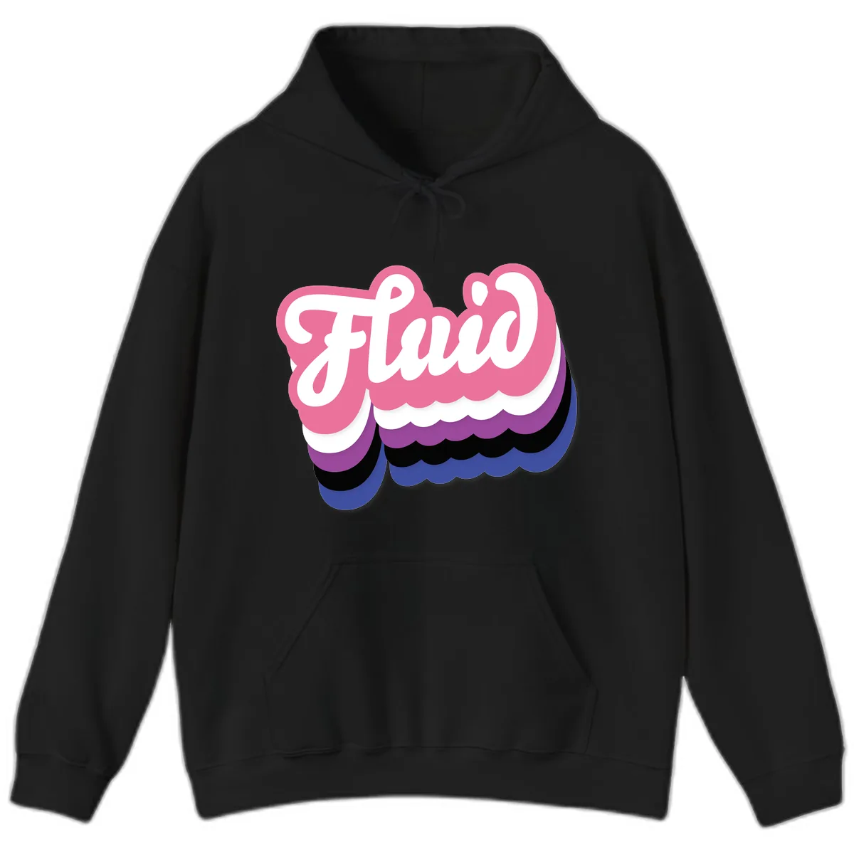 Slay Layered Cloud Pride Design Hoodie in Black