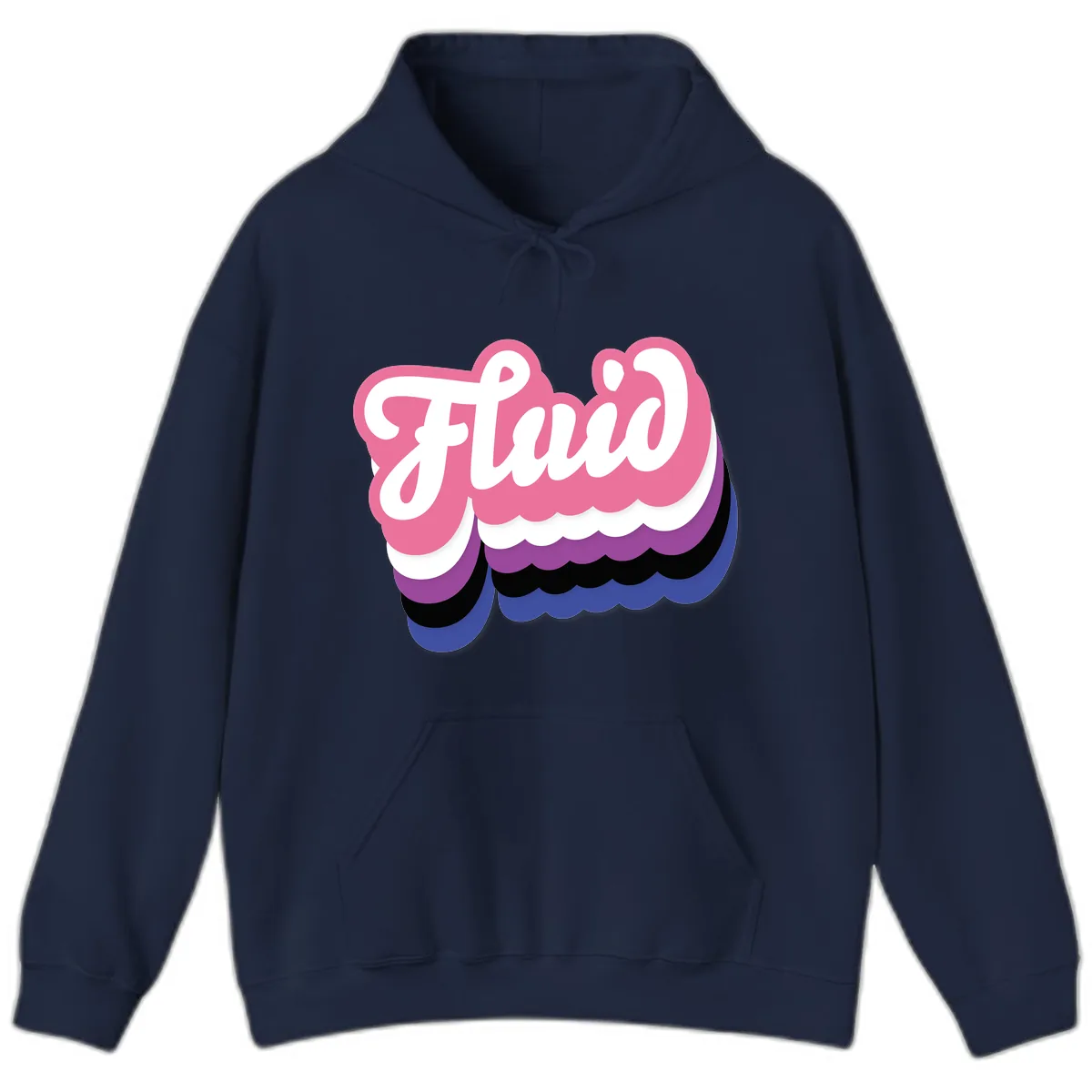 Slay Layered Cloud Pride Design Hoodie in Navy