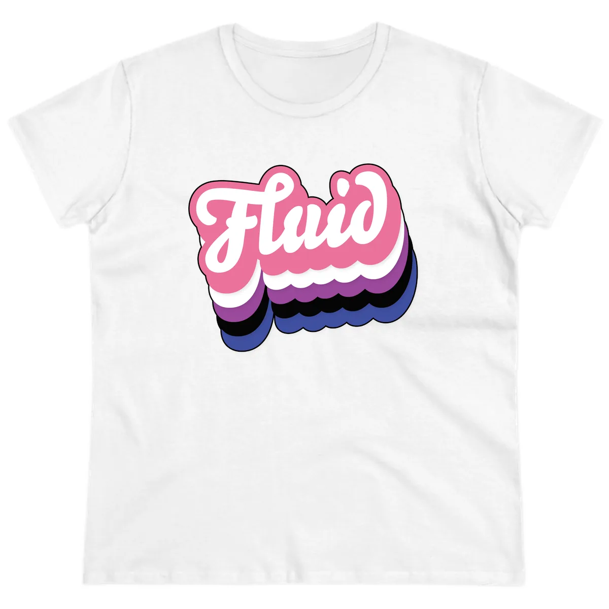 Slay Layered Cloud Pride Design Ladies Tee in White