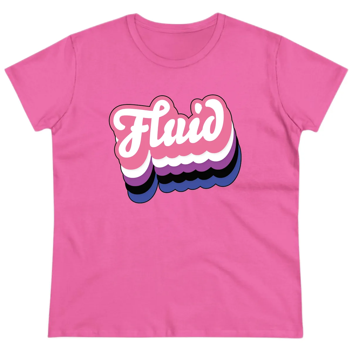 Slay Layered Cloud Pride Design Ladies Tee in Azalea