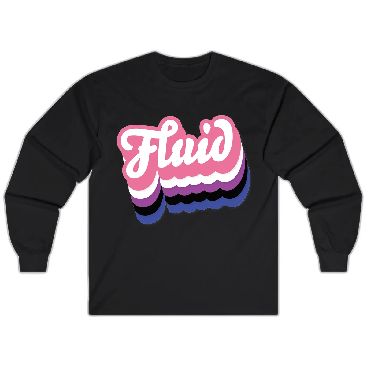 Slay Layered Cloud Pride Design Long Sleeve in Black