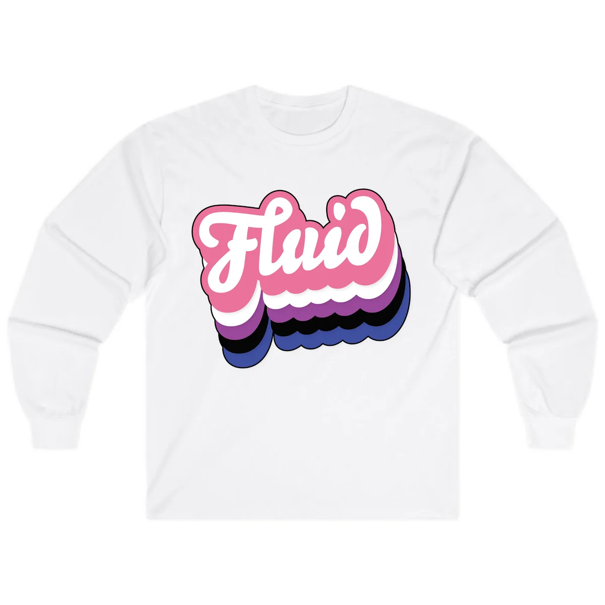 Slay Layered Cloud Pride Design Long Sleeve in White