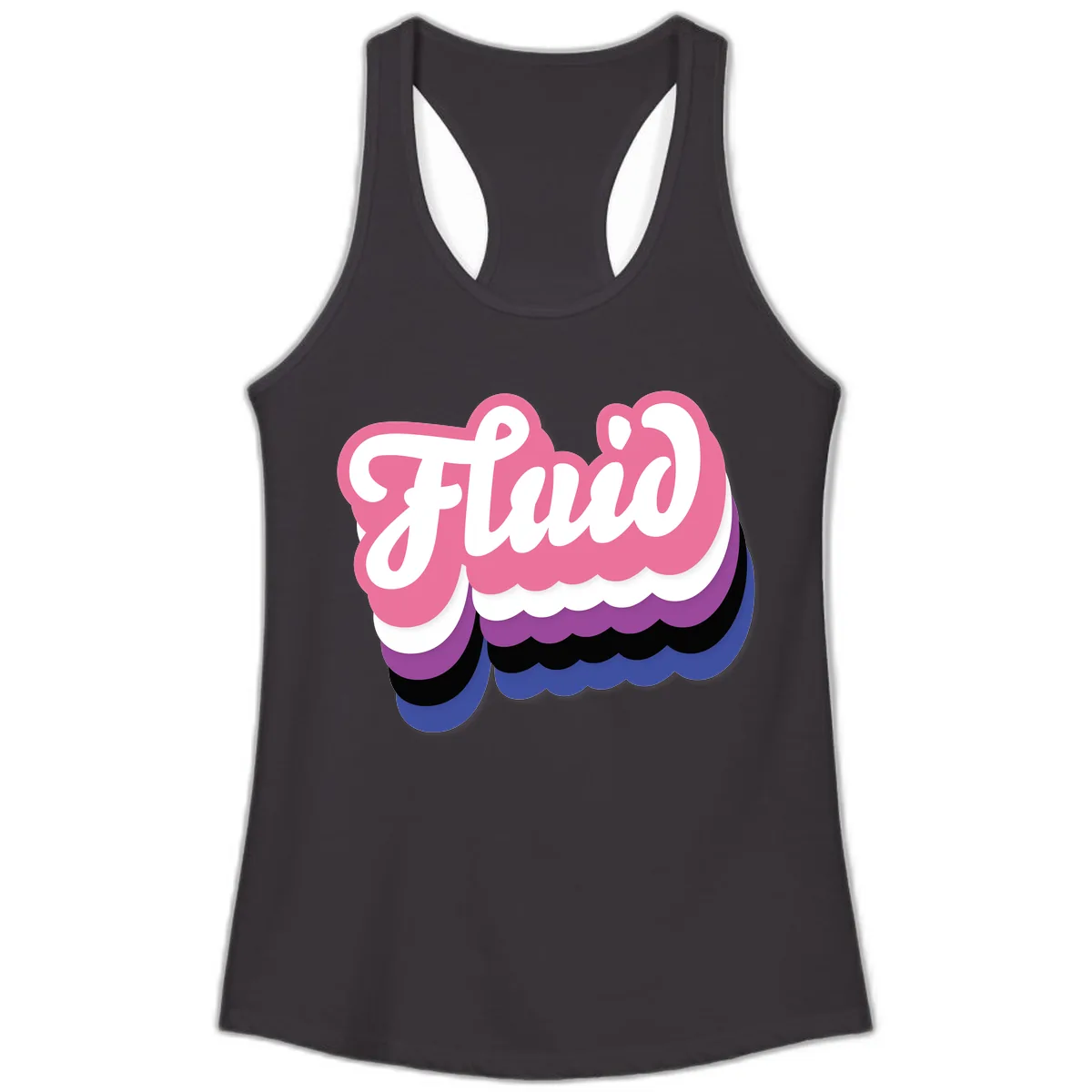 Slay Layered Cloud Pride Design Ladies Tank in Black