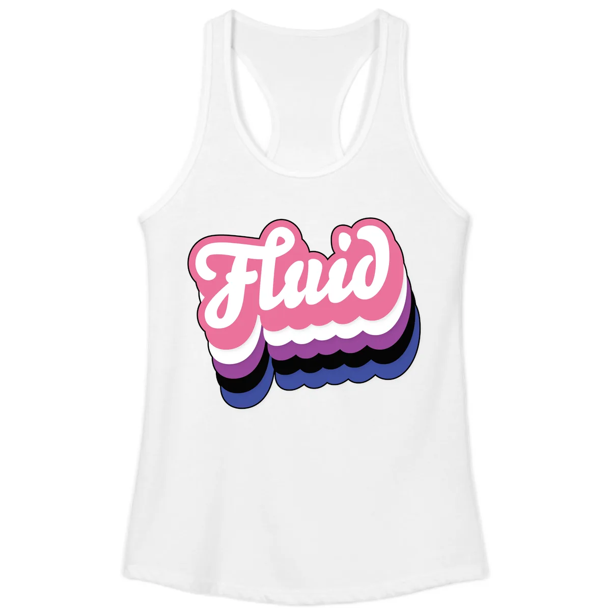 Slay Layered Cloud Pride Design Ladies Tank in White