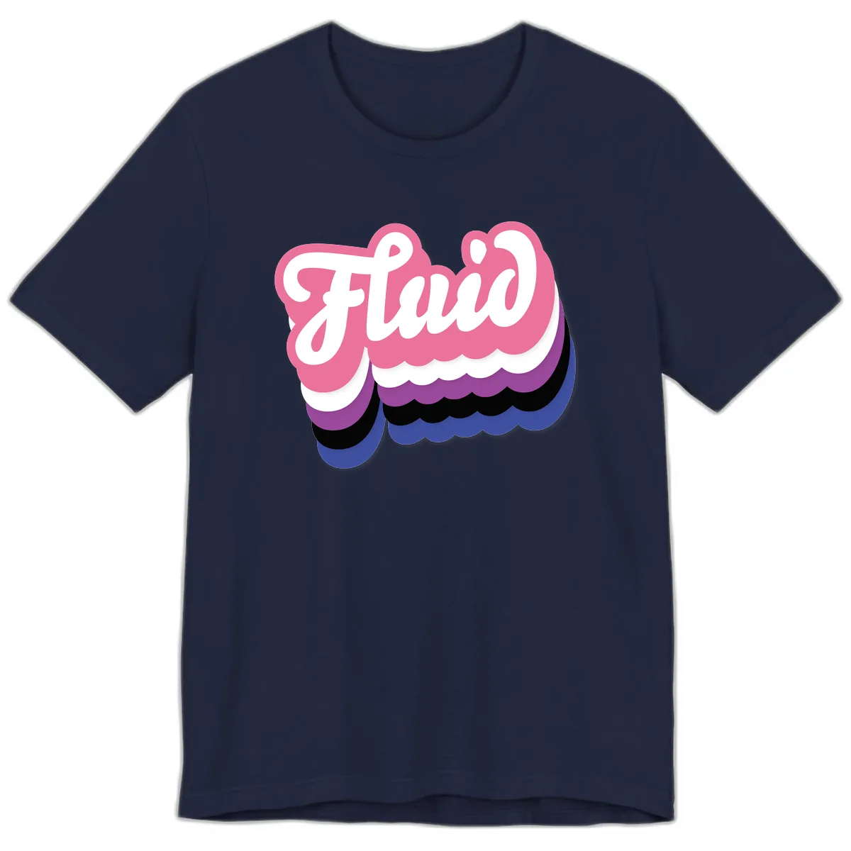 Slay Layered Cloud Pride Design Premium T-Shirt in Navy