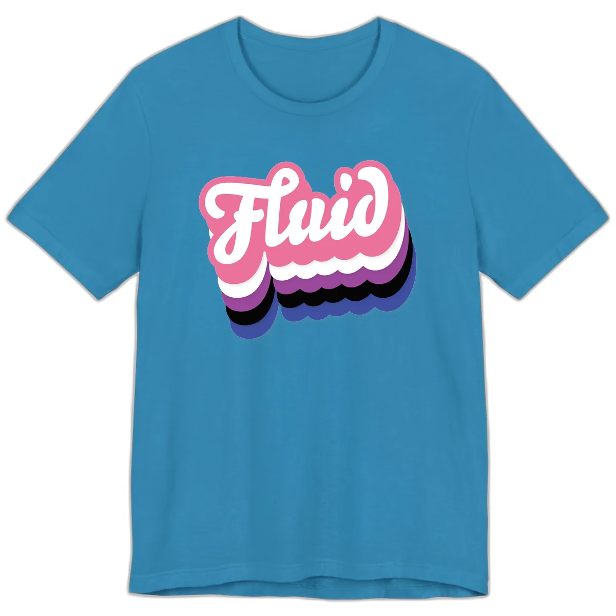 Slay Layered Cloud Pride Design Premium T-Shirt in Aqua