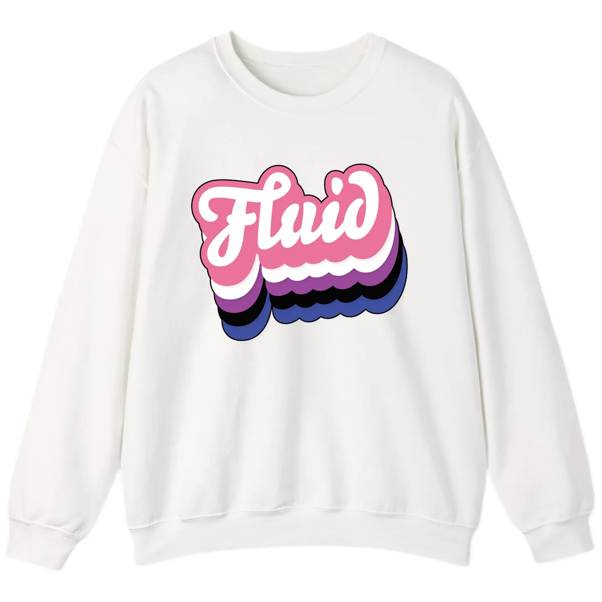Slay Layered Cloud Pride Design Sweatshirt in White