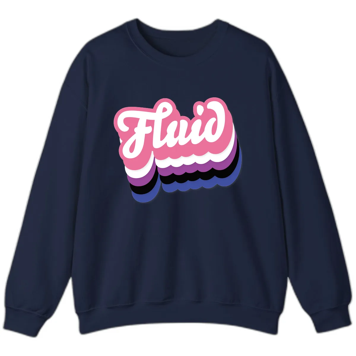Slay Layered Cloud Pride Design Sweatshirt in Navy