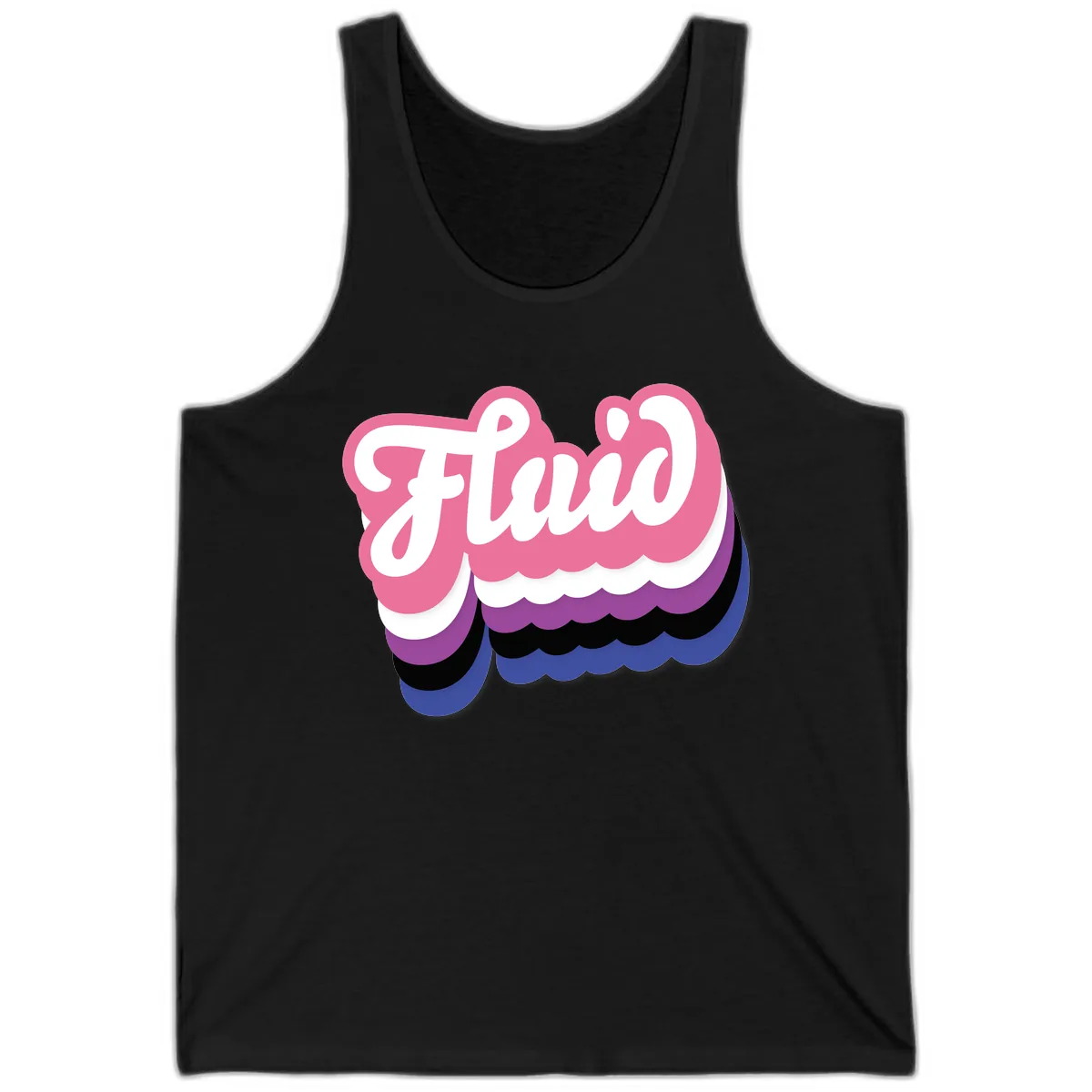 Slay Layered Cloud Pride Design Tank in Black