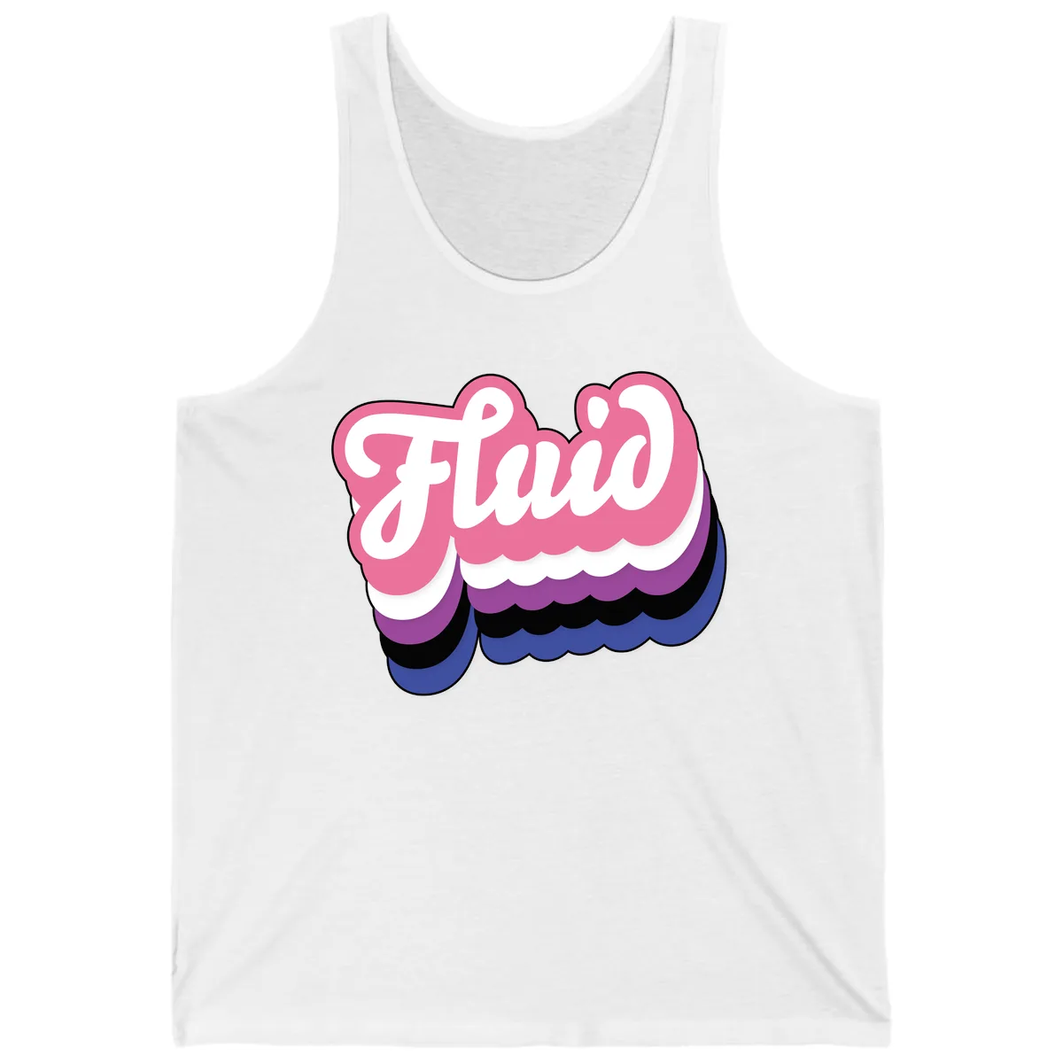 Slay Layered Cloud Pride Design Tank in White