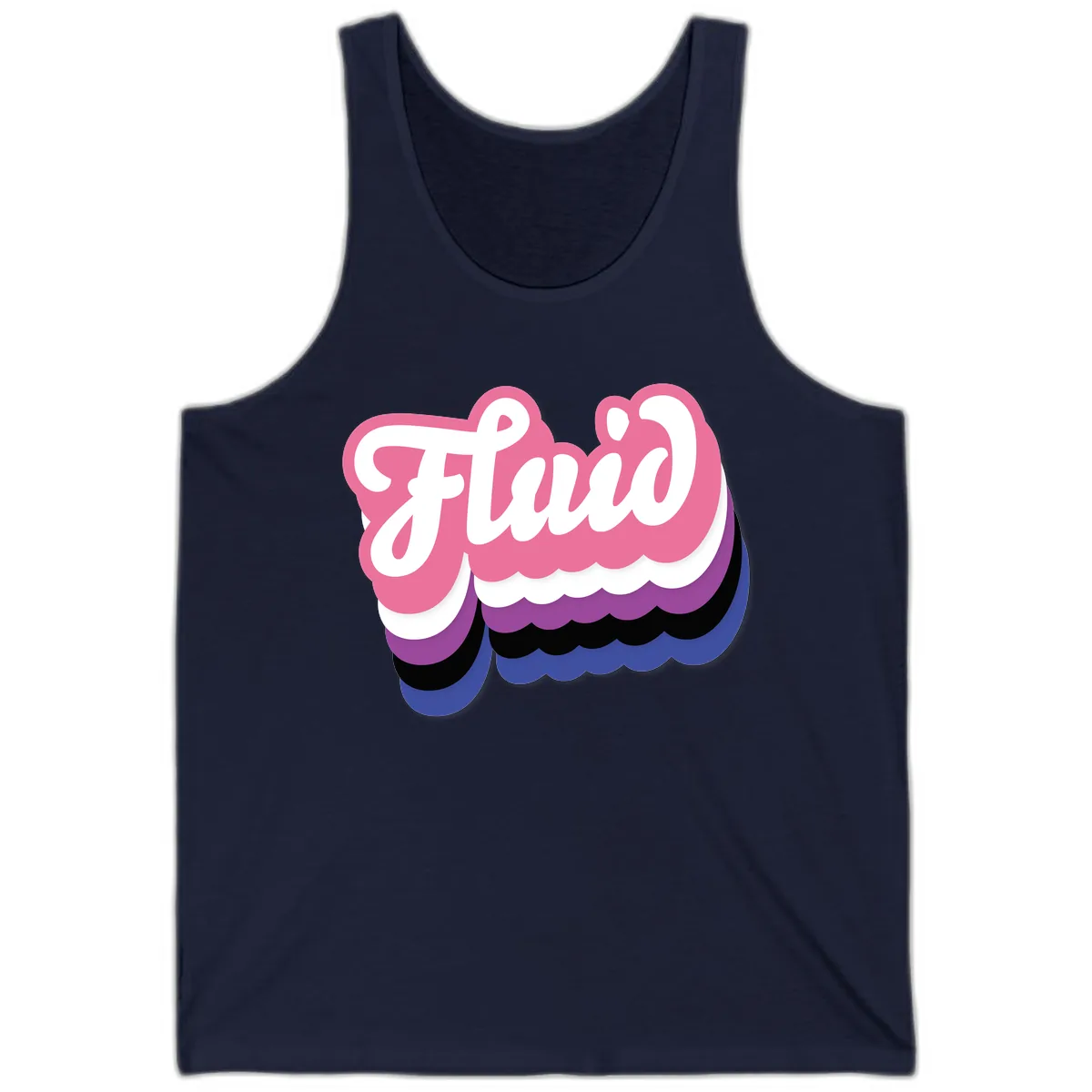 Slay Layered Cloud Pride Design Tank in Navy