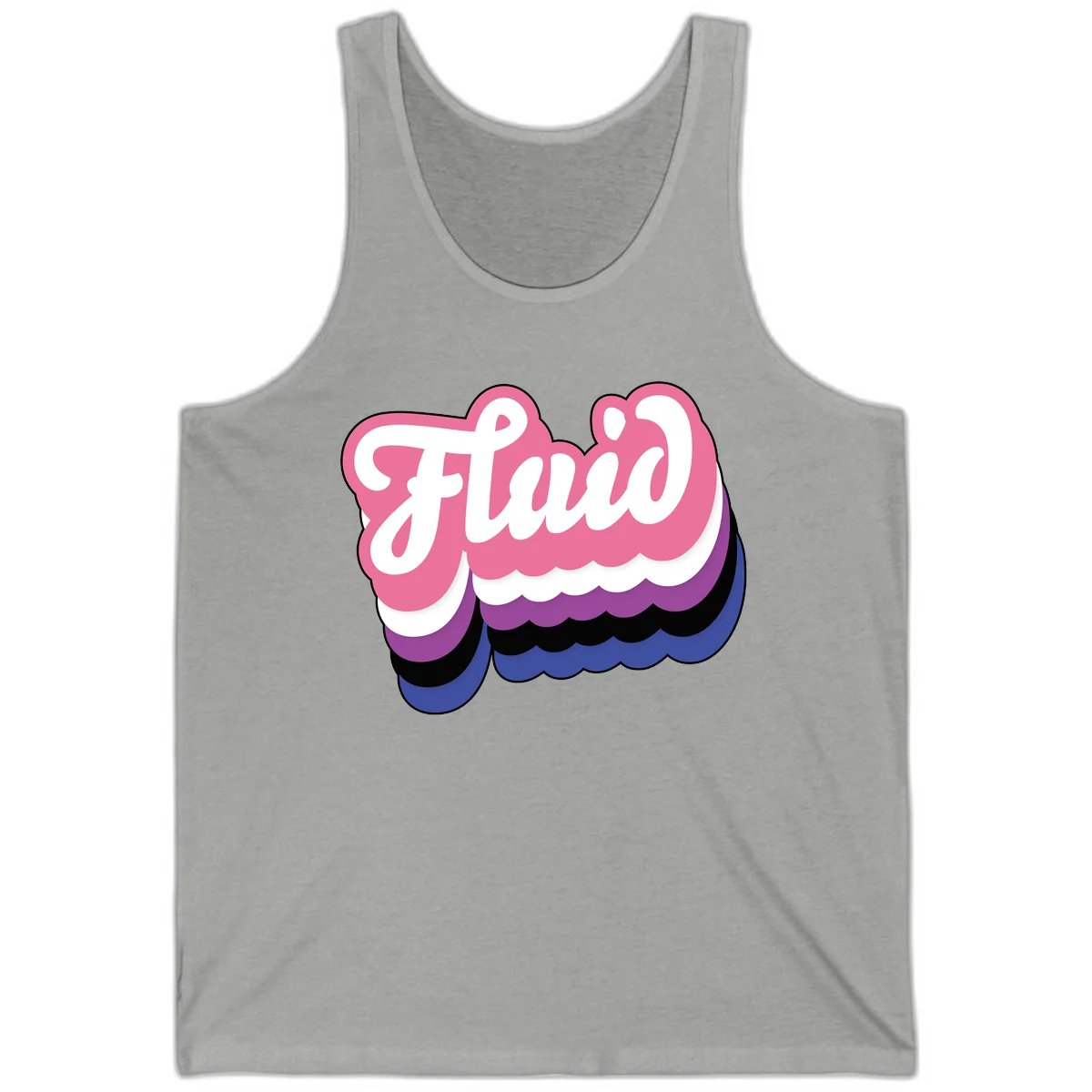 Slay Layered Cloud Pride Design Tank in Athletic Heather