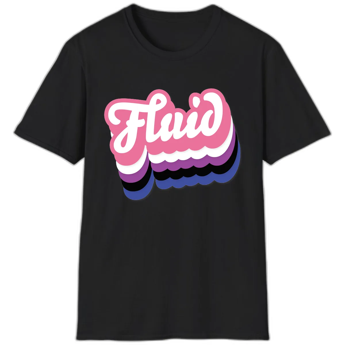 Slay Layered Cloud Pride Design T-Shirt in Black