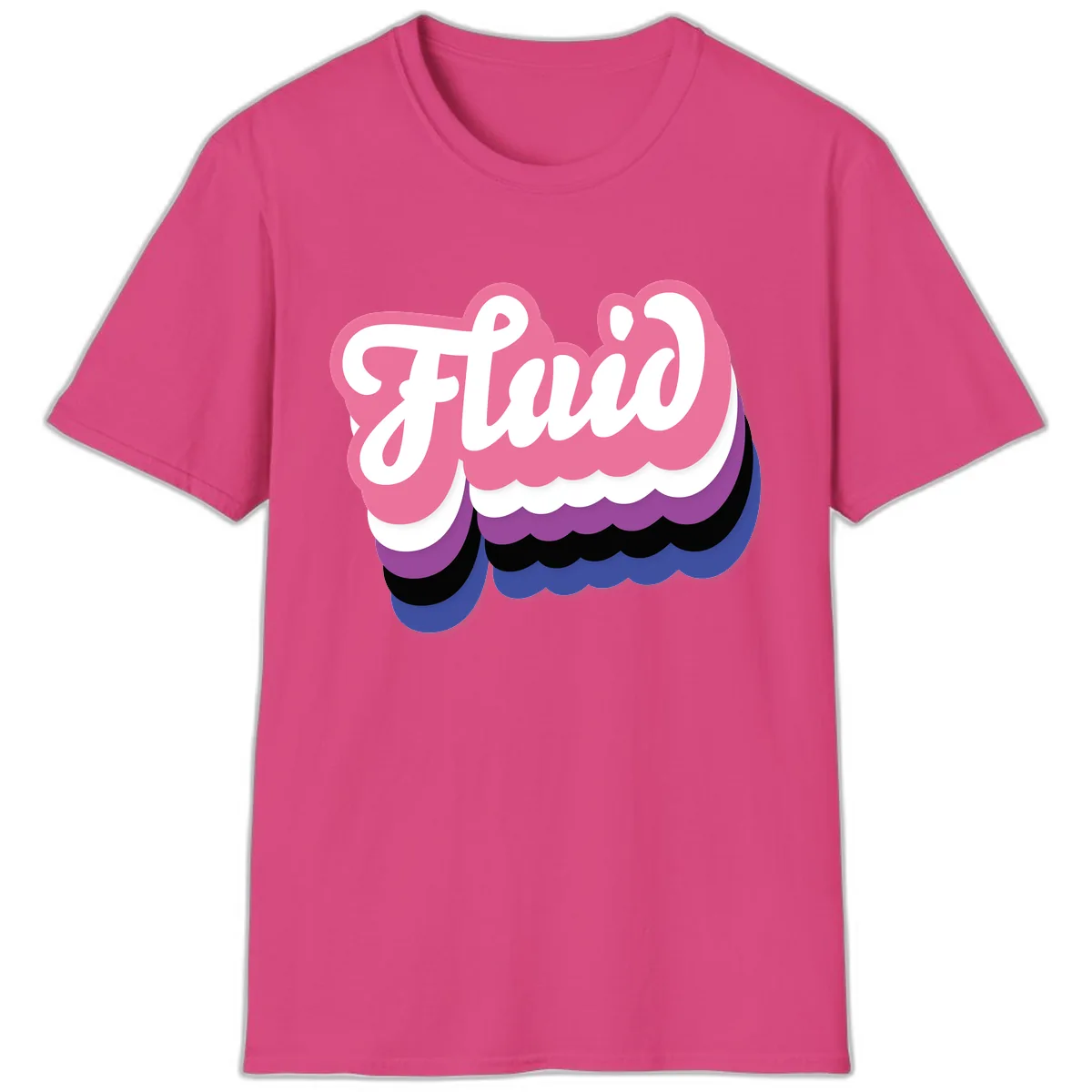 Slay Layered Cloud Pride Design T-Shirt in Heliconia