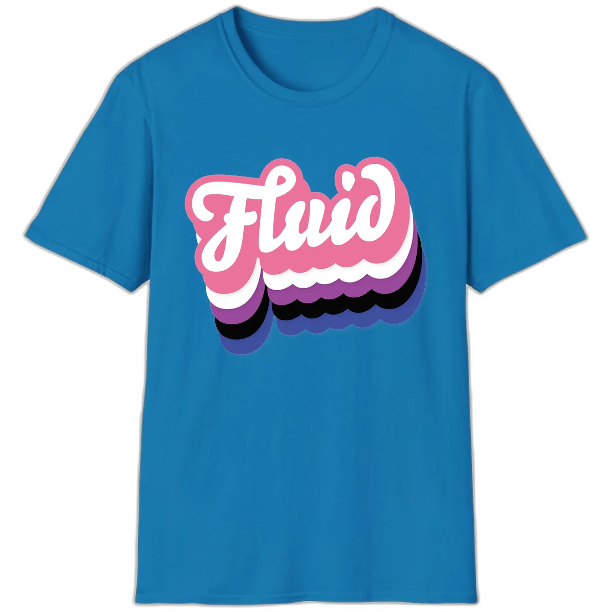 Slay Layered Cloud Pride Design T-Shirt in Sapphire