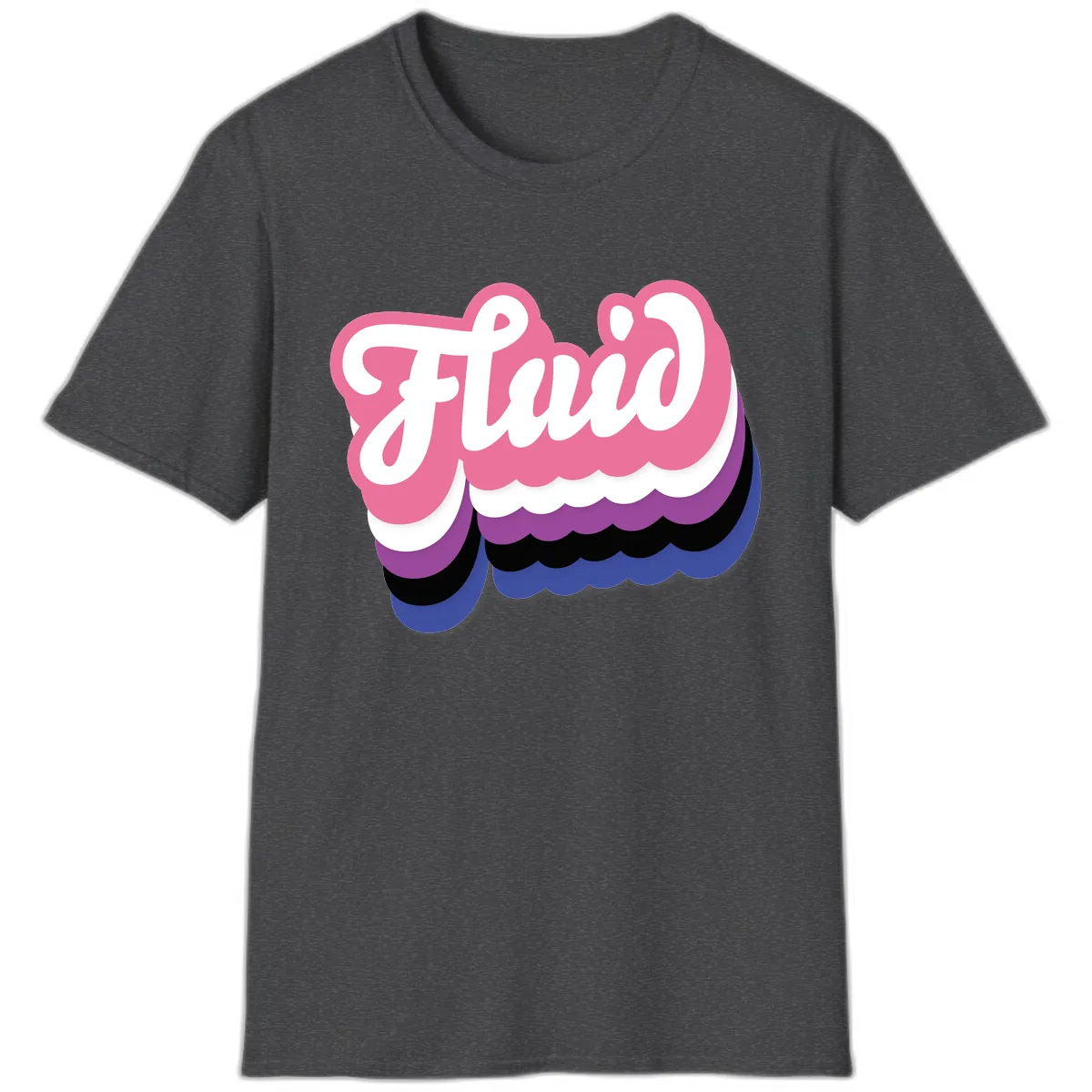 Slay Layered Cloud Pride Design T-Shirt in Dark Heather