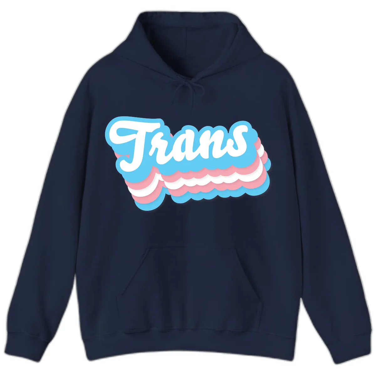 Trans Pride Cloud Layer Design Hoodie in Navy