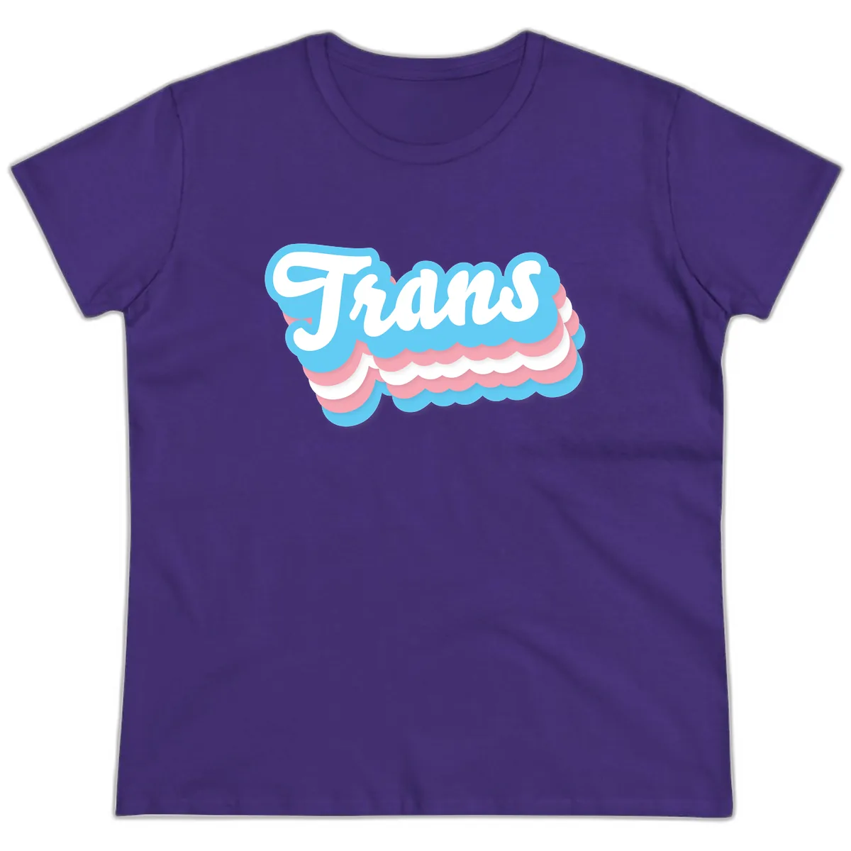 Trans Pride Cloud Layer Design Ladies Tee in Purple