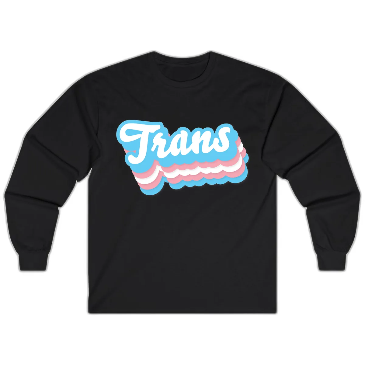 Trans Pride Cloud Layer Design Long Sleeve in Black
