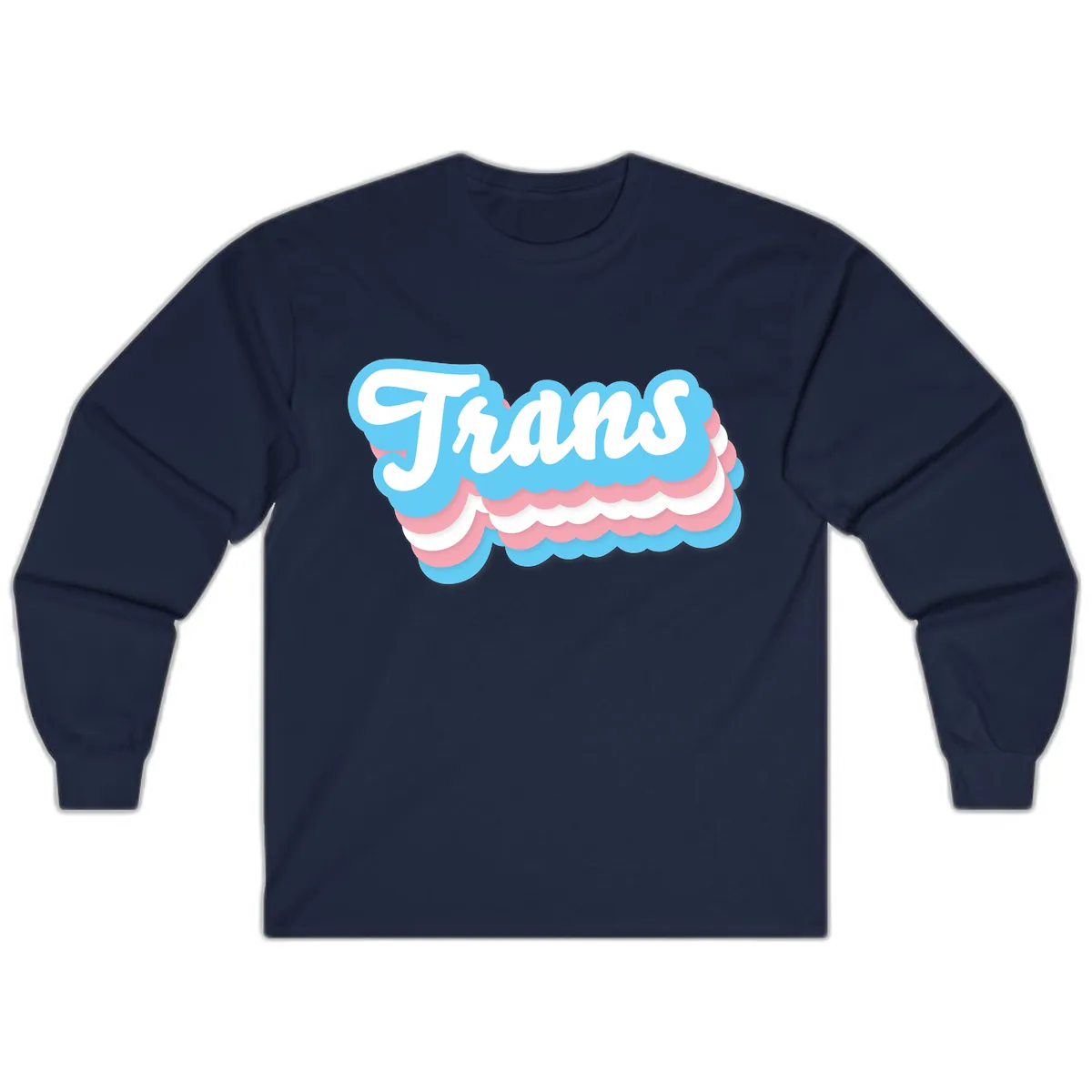 Trans Pride Cloud Layer Design Long Sleeve in Navy