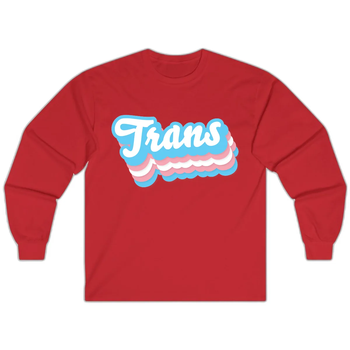 Trans Pride Cloud Layer Design Long Sleeve in Red