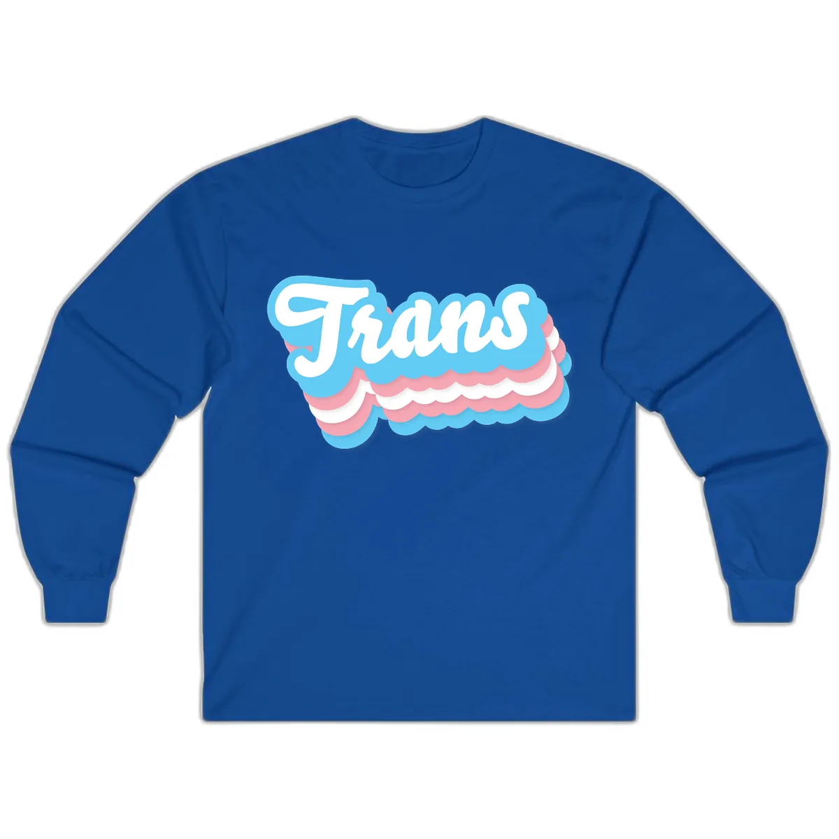 Trans Pride Cloud Layer Design Long Sleeve in Royal