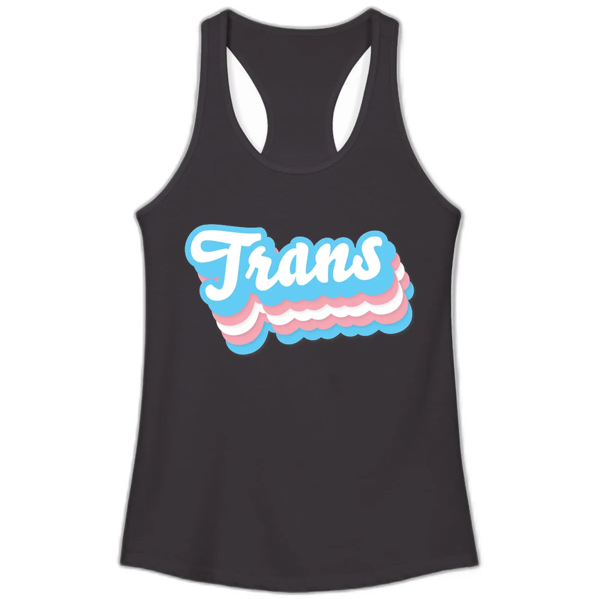 Trans Pride Cloud Layer Design Ladies Tank in Black
