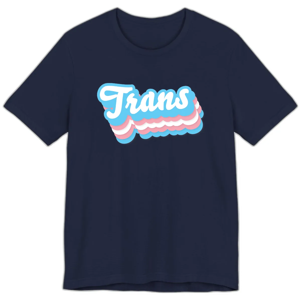 Trans Pride Cloud Layer Design Premium T-Shirt in Navy